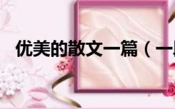 优美的散文一篇（一段优美的文字(散文)）