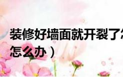 装修好墙面就开裂了怎么处理（装修墙面开裂怎么办）