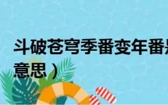 斗破苍穹季番变年番是什么意思（年番是什么意思）