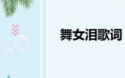 舞女泪歌词（舞女歌词）