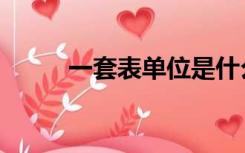 一套表单位是什么意思（一套表）