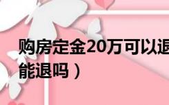 购房定金20万可以退吗（买房交了20万定金能退吗）