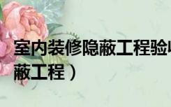 室内装修隐蔽工程验收（装修房子怎么验收隐蔽工程）