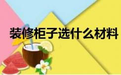 装修柜子选什么材料（柜子材料怎么选择）