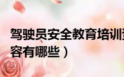 驾驶员安全教育培训资料（驾驶员安全培训内容有哪些）