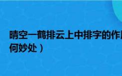 晴空一鹤排云上中排字的作用（晴空一鹤排云上中的排字有何妙处）