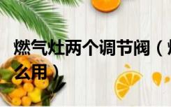 燃气灶两个调节阀（煤气灶下面两个调节阀怎么用）