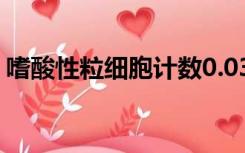 嗜酸性粒细胞计数0.03（嗜酸性粒细胞计数）