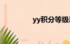 yy积分等级表（yy积分）