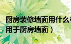 厨房装修墙面用什么材料好（有什么涂料适合用于厨房墙面）