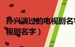 孙兴演过的电视剧名字叫什么（孙兴演过的电视剧名字）