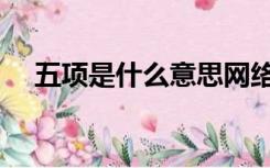 五项是什么意思网络用语（五项是什么）