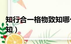 知行合一格物致知哪个在前（知行合一格物致知）