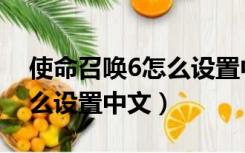 使命召唤6怎么设置中文键盘（使命召唤6怎么设置中文）