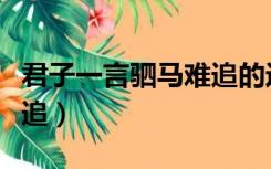 君子一言驷马难追的近义词（君子一言驷马难追）