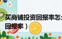 买商铺投资回报率怎么算（怎样计算商铺投资回报率）