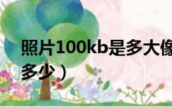 照片100kb是多大像素（100kb照片像素是多少）