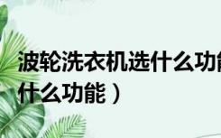 波轮洗衣机选什么功能的（波轮洗衣机一般选什么功能）