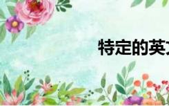 特定的英文（特定）