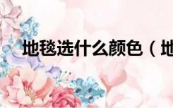 地毯选什么颜色（地毯怎么选颜色搭配）