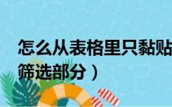 怎么从表格里只黏贴筛选部分（excel只粘贴筛选部分）