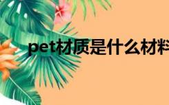 pet材质是什么材料（pet材质是什么）