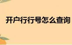 开户行行号怎么查询（开户行行号是什么）