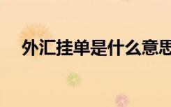 外汇挂单是什么意思（外挂是什么意思）