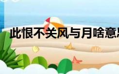 此恨不关风与月啥意思（此恨无关风与月）