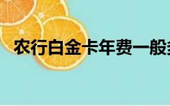 农行白金卡年费一般多少钱（农行白金卡）
