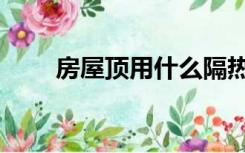 房屋顶用什么隔热（屋顶怎么隔热）