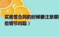 买房签合同的时候要注意哪些问题（买房签合同需要注意哪些细节问题）