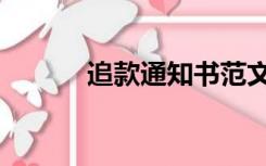 追款通知书范文（追款通知函）