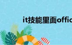 it技能里面office属于（it技能）