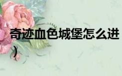 奇迹血色城堡怎么进（奇迹血色城堡进入等级）