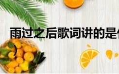 雨过之后歌词讲的是什么故事（雨过之后歌词）