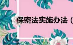 保密法实施办法（保密法实施细则）