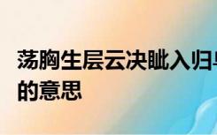 荡胸生层云决眦入归鸟会当凌绝顶一览众山小的意思