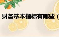 财务基本指标有哪些（主要财务指标有哪些）