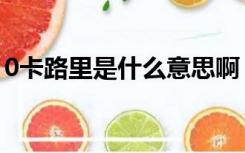 0卡路里是什么意思啊（0卡路里是什么意思）