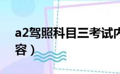 a2驾照科目三考试内容（驾照科目三考试内容）
