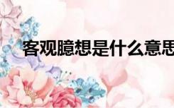 客观臆想是什么意思（臆想是什么意思）