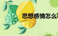 思想感情怎么写（思想感情）