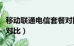 移动联通电信套餐对比图（移动联通电信套餐对比）