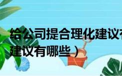 给公司提合理化建议有哪些（对公司的合理化建议有哪些）