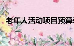 老年人活动项目预算表（老年人活动项目）