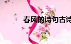 春风的诗句古诗（春风的诗句）