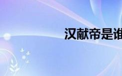 汉献帝是谁（汉献帝）