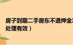 房子到期二手房东不退押金怎么办（二手房东不退押金怎么处理有效）