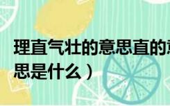 理直气壮的意思直的意思（理直气壮的直的意思是什么）